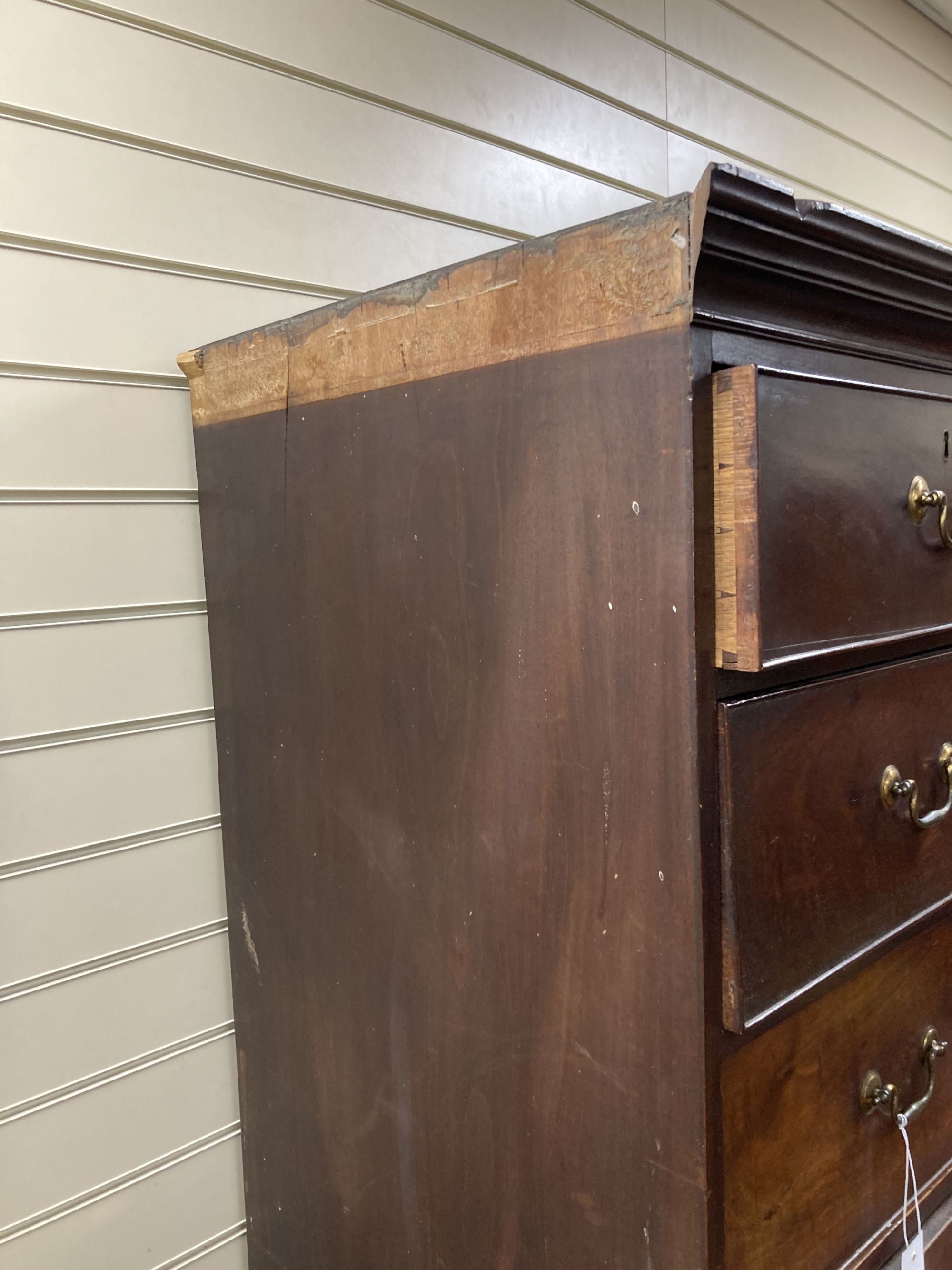 A late George III mahogany tallboy, width 110cm, depth 54cm, height 187cm